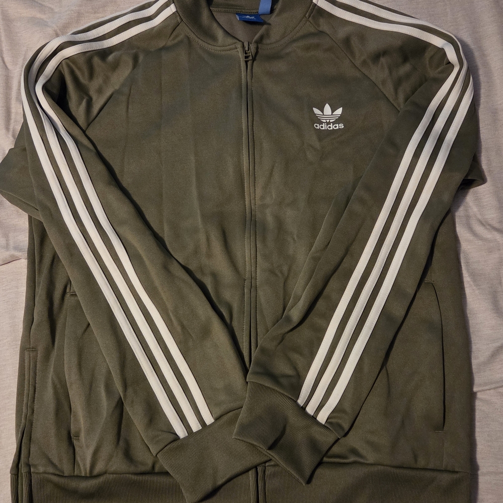 Adidas Olive Green Zip Up